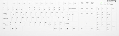 Изображение Cherry AK-C8112 tastatūra Medicīnisks USB QWERTZ Vācu Balts