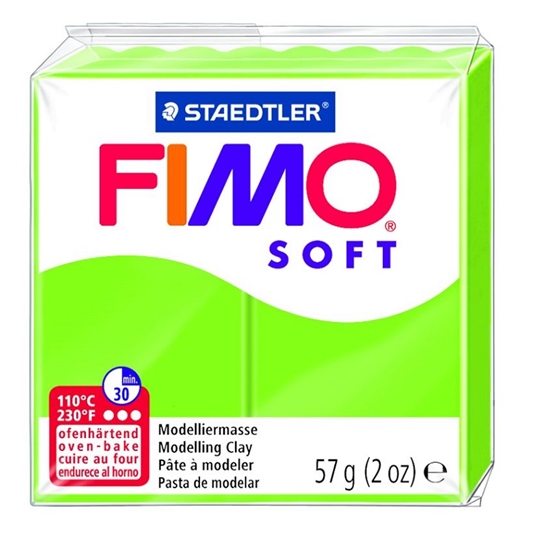 Изображение Cietējoša modelēšanas masa FIMO SOFT, 57 g, ābolu zaļā krāsa (apple green)