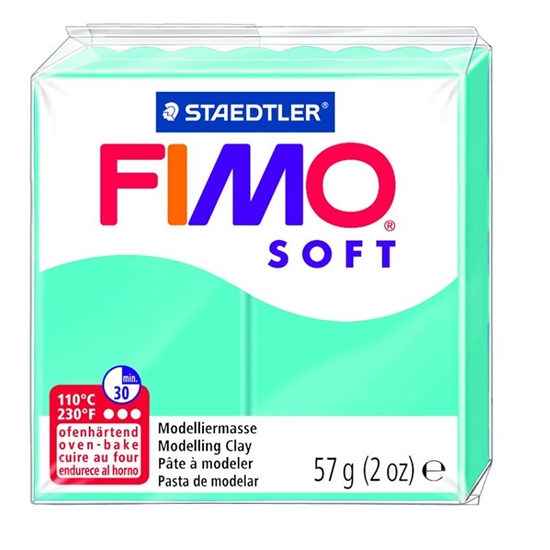 Picture of Cietējoša modelēšanas masa FIMO SOFT, 57 g, piparmētru krāsa (pepermint green)