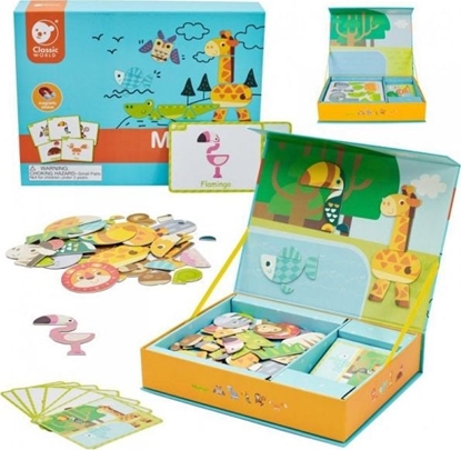 Изображение Classic World CLASSIC WORLD Ukadanka Magnetyczna Zwierzta Tablica Klocki Puzzle Pami 60 el.