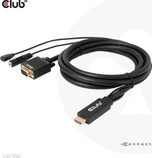 Изображение Club 3D Club3D Kabel   HDMI+Micro-USB-Buchse > VGA+3,5mm  2m  St/Bu retail