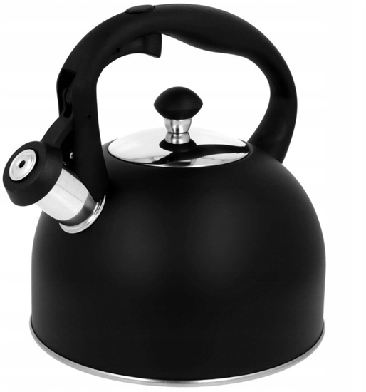 Picture of Czajnik stalowy z gwizdkiem tradycyjny na gaz indukcj 2.5L czarny mat BRUNBESTE BB-2362