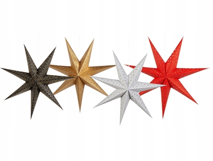 Picture of Dekoracja witeczna Beliani Zestaw 4 dekoracji wiszcy LED gwiazdy 60 cm wielokolorowy KAMET