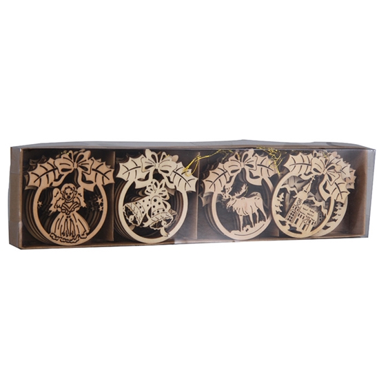 Picture of Dekori koka lāzerizgriezumi 6cm, 24gab