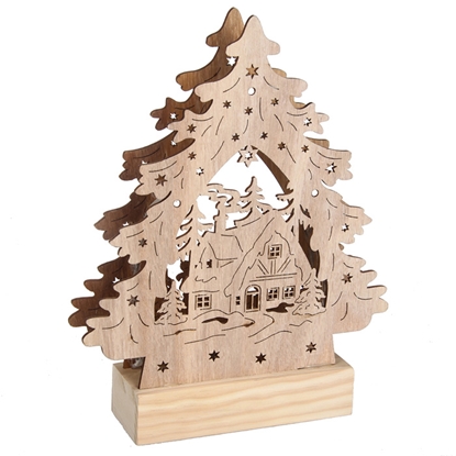 Picture of Dekors ar LED koka lāzerizgriezums 23x18x5cm 3veidi