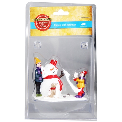 Picture of Dekors Sniegavīs un bērni 6x9.5x7.1cm keramikas