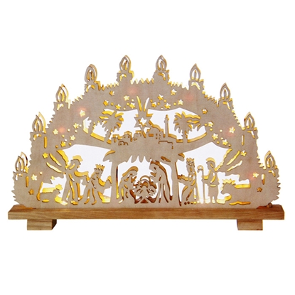 Picture of Dekors, koka lāzerizgriezums 10LED 45x29cm