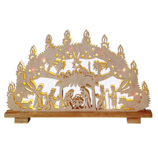 Изображение Dekors, koka lāzerizgriezums 10LED 45x29cm