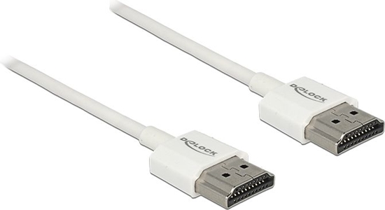 Изображение Delock Cable High Speed HDMI with Ethernet - HDMI-A male > HDMI-A male 3D 4K 0.25 m Slim High Quality