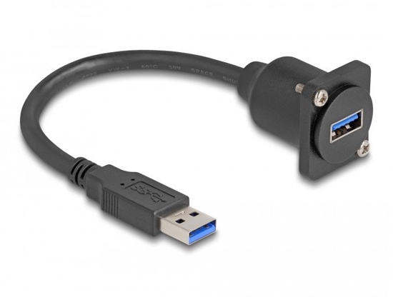 Picture of Delock D-Type USB 5 Gbps Cable Type-A male to Type-A female black 20 cm