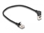Picture of Delock RJ45 Network Cable Cat.6A S/FTP Slim 90° upwards angled / straight 0.25 m black