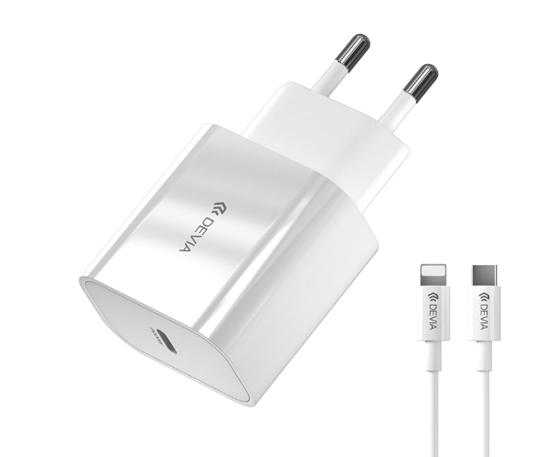 Picture of Devia Smart PD 20W USB-C Charger + Lightning - USB-C cable