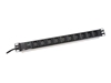 Picture of Digitus aluminum outlet strip, 10 outlets, 2 m supply IEC C14 plug