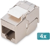 Picture of Digitus CAT 6A compact keystone module, shielded, tool-free mounting connection, 4 pcs.