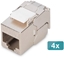 Изображение Digitus CAT 6A compact keystone module, shielded, tool-free mounting connection, 4 pcs.