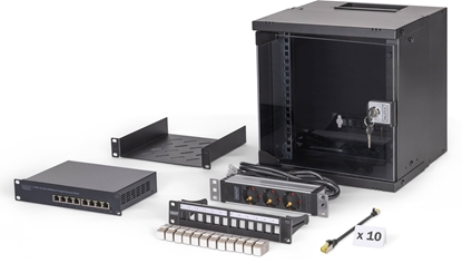 Picture of DIGITUS Netzwerk-Set 254 mm (10") - 6HE, 315x300 mm (BxT) sw
