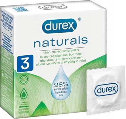 Picture of Durex  DUREX_Naturals Thin Condoms With Lube Designed For Her cienkie prezerwatywy 3szt
