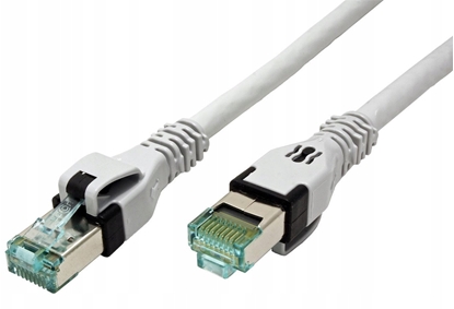 Изображение EasyLan DualBoot® PushPull Patch Cable Cat.6A (Class EA), S/FTP, RJ45 / RJ45, szary, 0,5 m