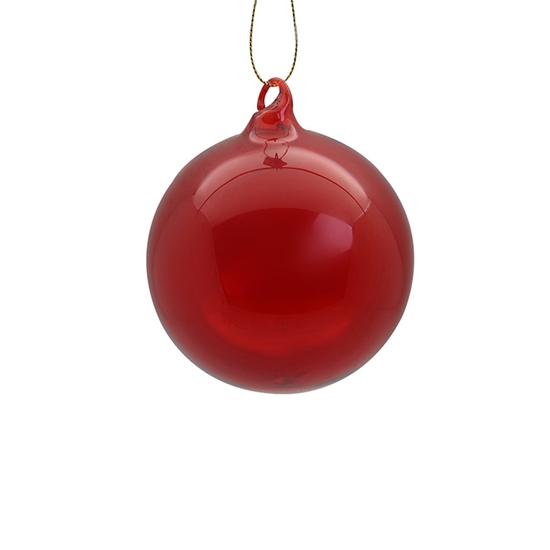 Picture of Eglīšu bumba d10cm, stikla, sarkana