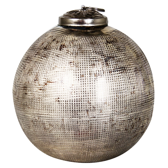 Изображение Eglīšu bumba metāliska 10x10x11cm sudraba