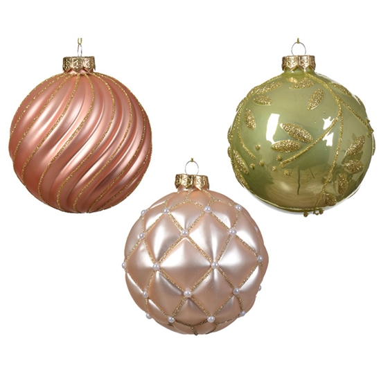 Picture of Egļu bumba ar ornamentu d10cm asorti