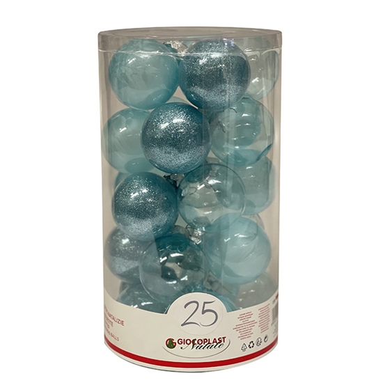 Picture of Egļu bumbas d6cm gaiši zilas 25gab.