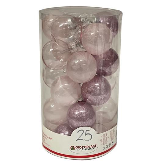 Picture of Egļu bumbas d6cm rozā 25gab.