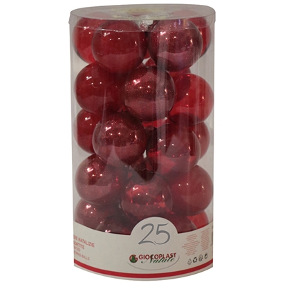 Picture of Egļu bumbas d6cm sarkanas 25gab.