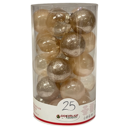 Picture of Egļu bumbas d6cm šampanieša 25gab.