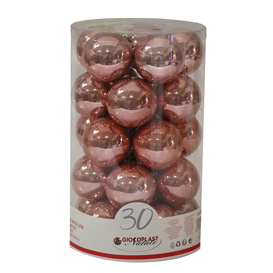 Picture of Egļu bumbas d6cm zeltaini rozā 30gab.