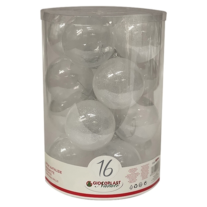 Picture of Egļu bumbas d8cm baltas 16gab.