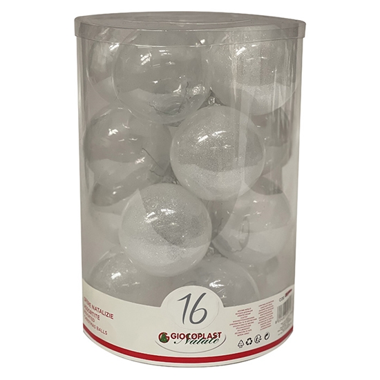 Picture of Egļu bumbas d8cm baltas 16gab.