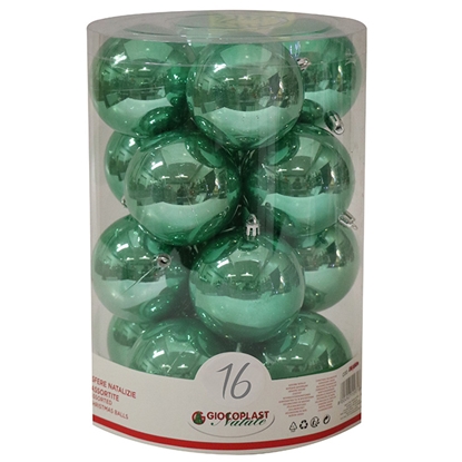 Picture of Egļu bumbas d8cm smaragda 16gab.