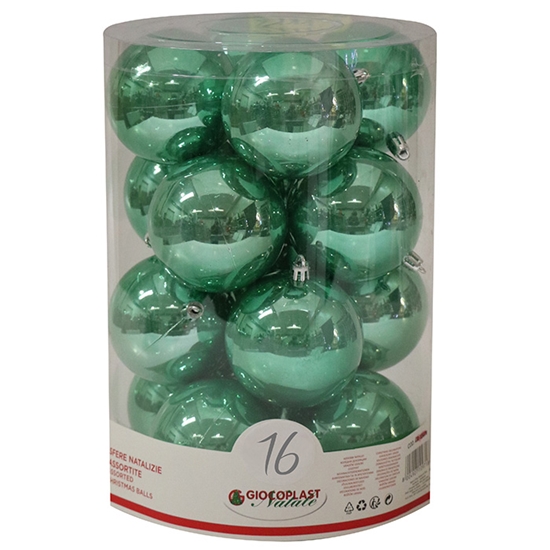 Picture of Egļu bumbas d8cm smaragda 16gab.