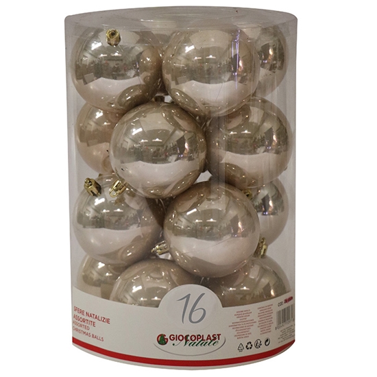 Picture of Egļu bumbas d8cm šampanieša 16gab.