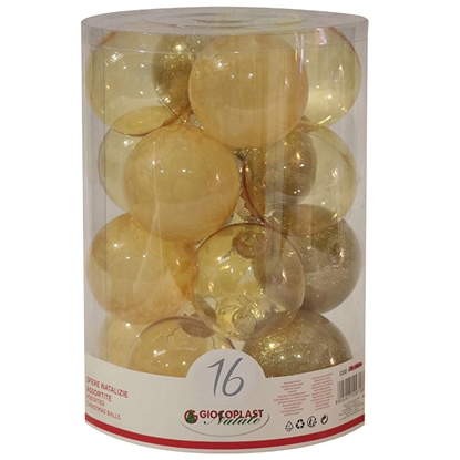 Picture of Egļu bumbas d8cm zelta 16gab.