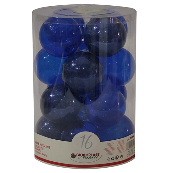 Picture of Egļu bumbas d8cm zilas 16gab.