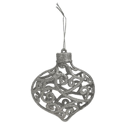 Picture of Egļu rotājums 3D, 8cm, sudraba, 2 veidi