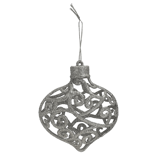 Изображение Egļu rotājums 3D, 8cm, sudraba, 2 veidi