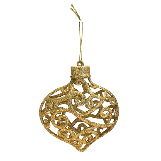 Picture of Egļu rotājums 3D, 8cm, zelta, 2 veidi