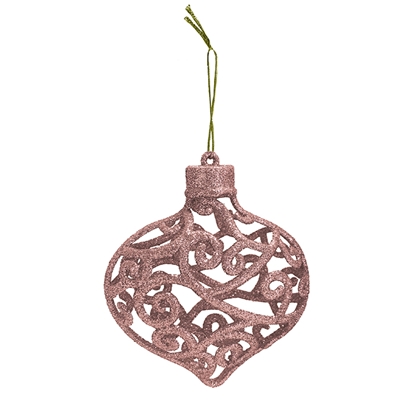 Picture of Egļu rotājums 3D, 8cm, zeltaini rozā, 2 veidi