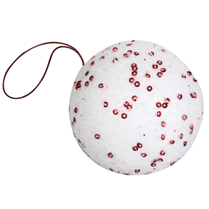 Picture of Egļu rotājums balts/sarkans d8cm