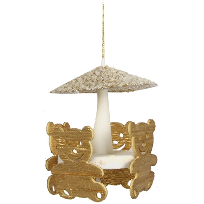 Picture of Egļu rotājums balts/zelta 8cm, 8veidi