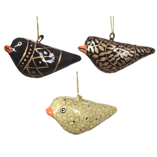 Picture of Egļu rotājums Putns 3x7cm apgleznots