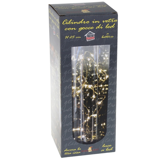 Picture of Elektrisks dekors Cilindrs ar LED virteni h25cm