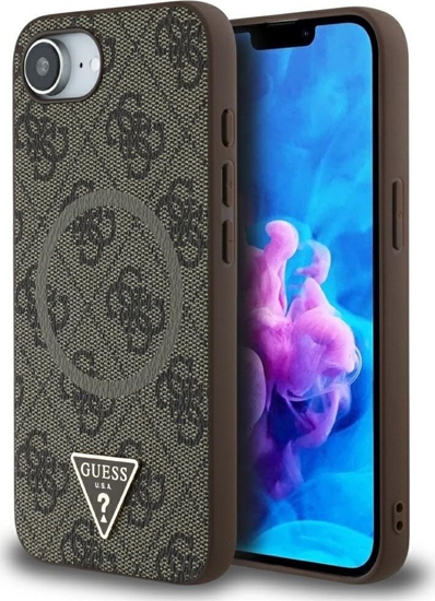 Picture of Etui Guess 4G Ring Triangle Logo MagSafe do iPhone 16e brzowy
