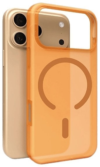 Picture of Etui silikonowe Puro Daylight kompatybilne z Magsafe na iPhone 17 Pro Max - póprzezroczyste pomaraczowe