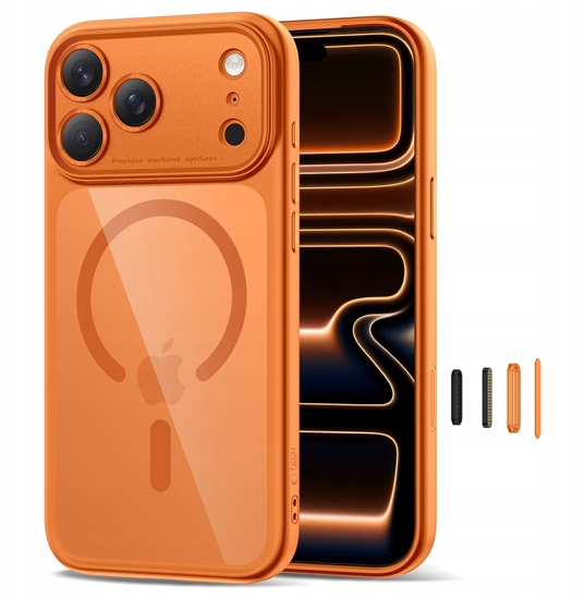 Изображение Etui Tech-Protect Magpeak MagSafe CC do Apple iPhone 17 Pro Max Cosmic Orange/clear