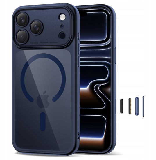 Изображение Etui Tech-Protect Magpeak MagSafe CC do Apple iPhone 17 Pro Max Deep Blue/clear