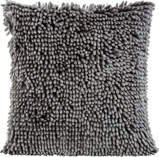 Picture of Eurofirany Poszewka SHAGGY z dugimi ozdobnymi frdzlami 40x40 Stalowa